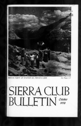 Sierra Club Bulletin 1958 Vol 43 No 8 October cover